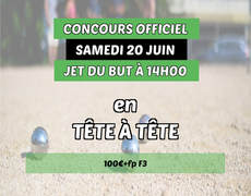 Concours de pétanque Officiel - Boule frontenacaise