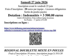 Concours de pétanque Officiel - Salins Les Bains