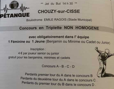 Concours de pétanque Officiel - Chouzy sur cisse