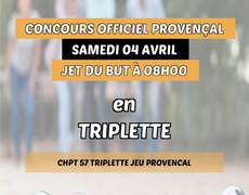 Concours en Triplette le 4 avril 2026 - THIONVILLE