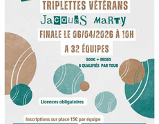 Concours en Triplette le 30 mars 2026 - PETANQUE PORT VENDRAISE
