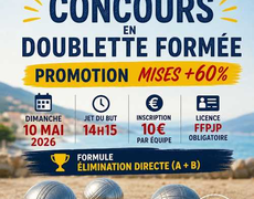 Concours en Doublette le 10 mai 2026 - PETANQUEURS CRU BANYULS