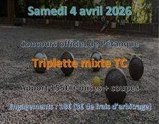 Concours en Triplette Mixte le 4 avril 2026 - Varen
