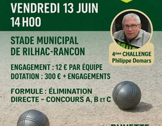 Concours en Triplette le 13 juin 2025 - Rilhac rancon