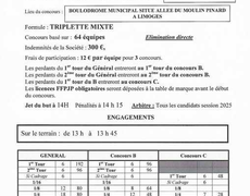 Concours de pétanque Officiel - Limoges