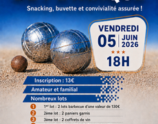 Concours en Doublette le 5 juin 2026 - Marcoux - 42130