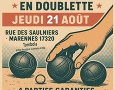 Concours en Doublette le 21 août 2025 - Marennes - 17320