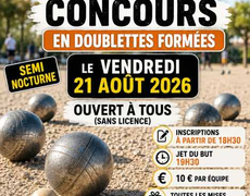 Concours en Doublette le 21 août 2026 - Maromme - 76150