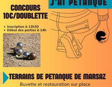 Concours en Doublette le 3 octobre 2026 - Marsaz - 26260