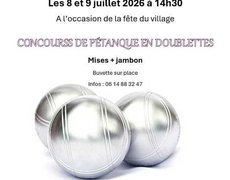 Concours en Doublette le 8 août 2026 - Masquières - 47370
