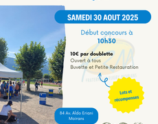 Concours en Doublette le 30 août 2025 - Moirans - 38430