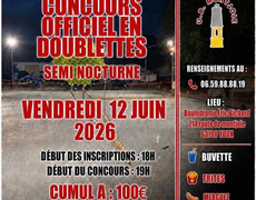 Concours en Doublette le 12 juin 2026 - MONTJOIE