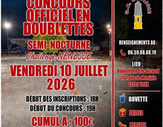 Concours en Doublette le 10 juillet 2026 - Montjoie