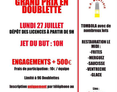 Concours en Doublette le 27 juillet 2026 - MONTJOIE