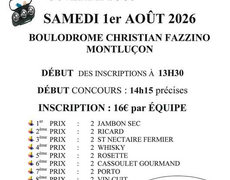 Concours de pétanque Ouvert à tous - Montluçon