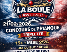 Concours en Triplette le 21 février 2026 - Neuville-sous-Montreuil - 62170
