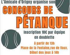 Concours en Doublette le 25 juillet 2026 - Origny - 21510