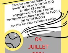 Concours en Doublette le 4 juillet 2026 - Plerguer - 35540