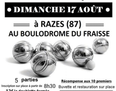 Concours en Doublette le 17 août 2025 - Razès - 87640