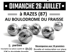 Concours en Doublette le 26 juillet 2026 - Razès - 87640