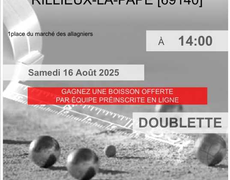 Concours en Doublette le 16 août 2025 - Rillieux-la-Pape - 69140