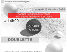 Concours en Doublette le 25 octobre 2025 - Rillieux-la-Pape - 69140