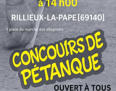 Concours en Doublette le 13 décembre 2025 - Rillieux-la-Pape - 69140