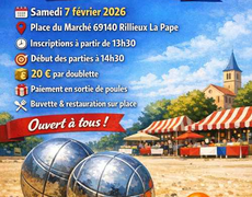 Concours en Doublette le 7 février 2026 - Rillieux-la-Pape - 69140