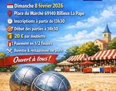 Concours en Doublette le 8 février 2026 - Rillieux-la-Pape - 69140