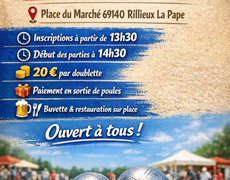 Concours en Doublette le 12 avril 2026 - Rillieux-la-Pape - 69140