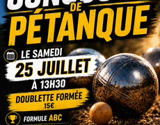 Concours en Doublette le 25 juillet 2026 - Riotord - 43220