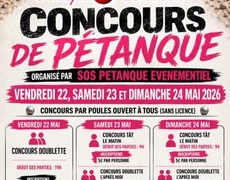 Concours en Doublette le 22 mai 2026 - Romans-sur-Isère - 26100