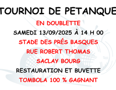 Concours de pétanque Ouvert à tous - Saclay