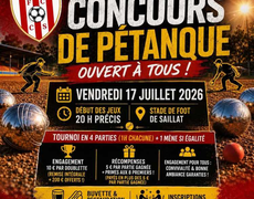 Concours en Doublette le 17 juillet 2026 - Saillat-sur-Vienne - 87720