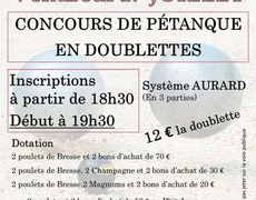 Concours en Doublette le 17 juillet 2026 - Saint-Denis-lès-Bourg - 01000