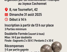 Concours en Doublette le 31 août 2025 - Saint-Étienne - 42000