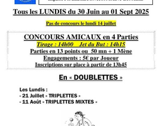 Concours de pétanque Ouvert à tous - Saint-Lunaire