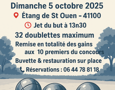 Concours en Doublette le 5 octobre 2025 - Saint-Ouen - 41100