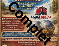 Concours en Triplette le 13 juin 2026 - Sault-Retro-Pétanque Club