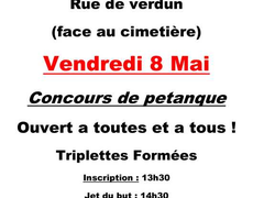 Concours en Triplette le 8 mai 2026 - Saulzoir - 59227