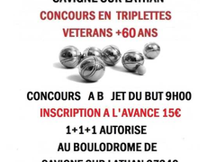 Concours en Triplette le 14 mai 2025 - Savigné-sur-Lathan - 37340
