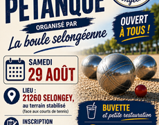 Concours en Doublette le 29 août 2026 - Selongey - 21260