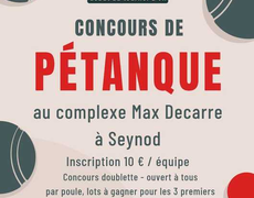 Concours en Doublette le 20 septembre 2025 - Seynod - 74600