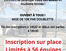 Concours en Doublette le 5 août 2025 - Sorbiers - 42290