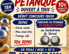 Concours en Doublette le 10 juillet 2026 - Vercel-Villedieu-le-Camp - 25530