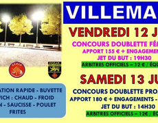 Concours en Doublette le 12 juin 2026 - VILLEMADE