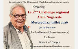 Concours de pétanque Officiel Vétéran en Doublette le 22 juillet 2026 - Évreux - Eure - 27