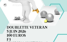 Concours de pétanque Officiel Vétéran en Doublette le 5 juin 2026 - Lieu à définir (33) - Gironde - 33