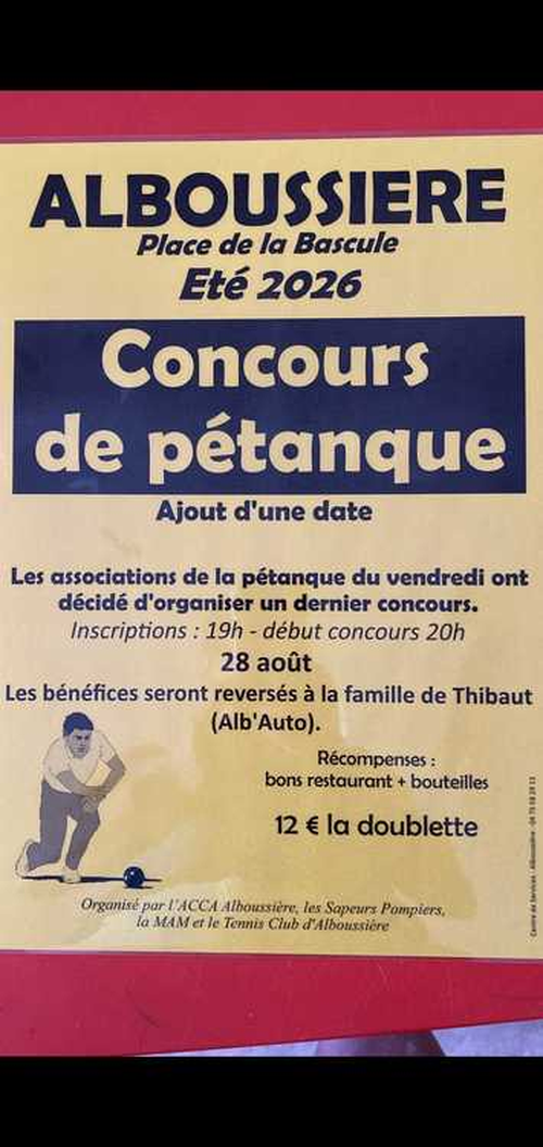 Concours de pétanque en Doublette - Alboussière