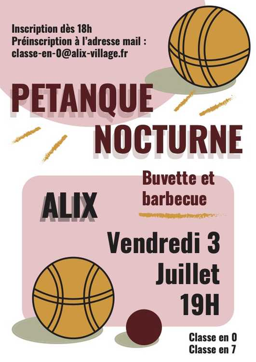 Concours de pétanque en Doublette - Alix